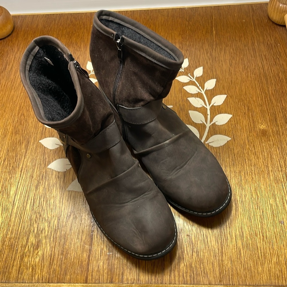 Women's Otto's Leather Motorcycle Biker Boots. Size 10